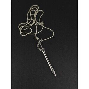 NEW 925 Silver Snake Chain Sword Necklace - "Night Fang" Fantasy Pendant